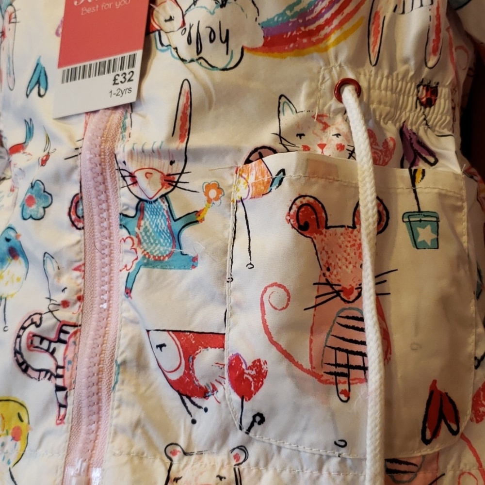 CLEARANCE NWT Girl's Hooded Jacket bunnies - Picture 2 of 5